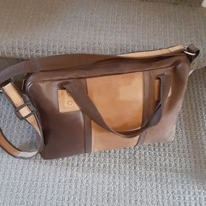 Vintage Genuine Leather Travel Tote Bag -Brown